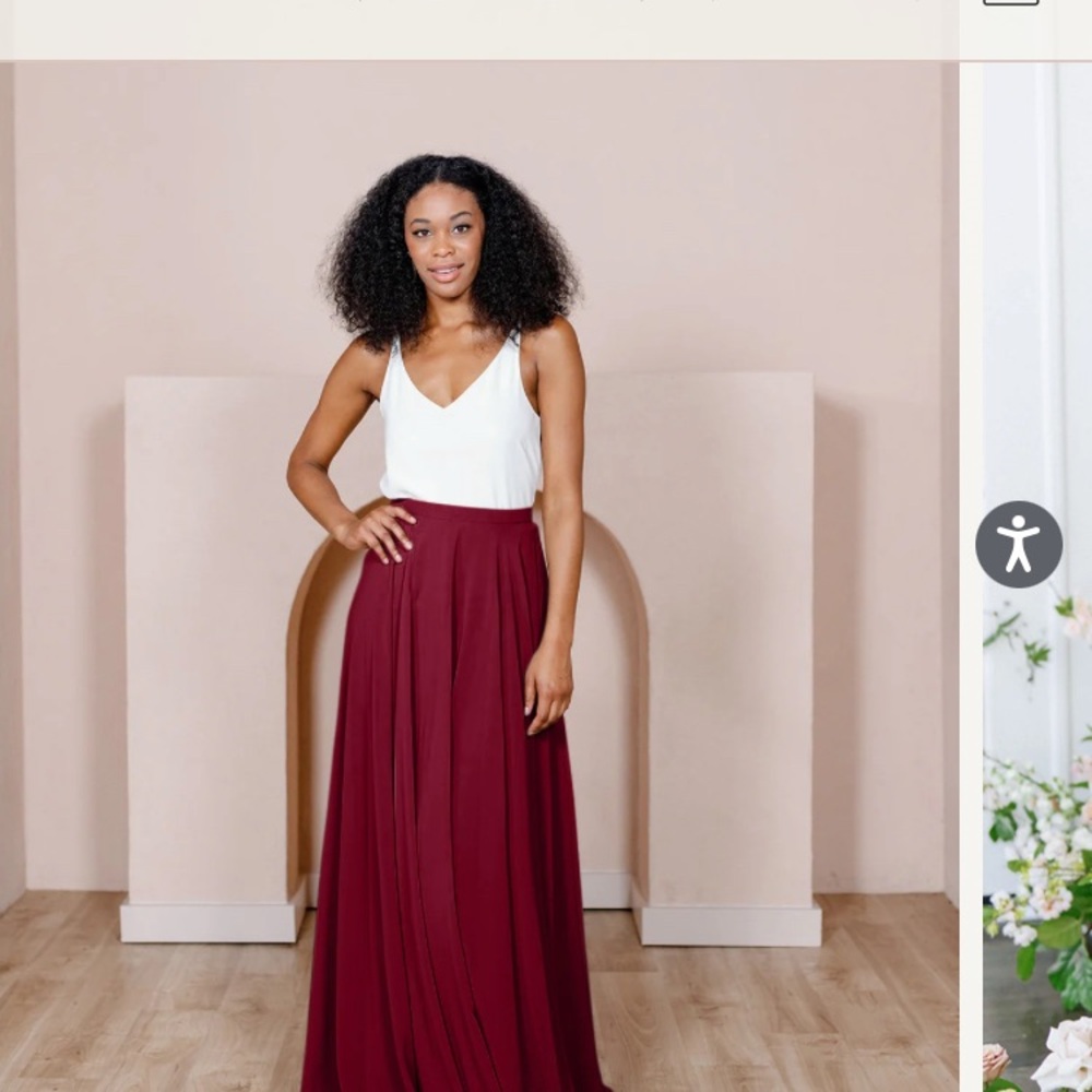 Revelry Marsala Regular Maxi Chiffon Skirt